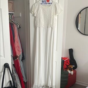 Boutique 1861 White Lace-Front Maxi Dress